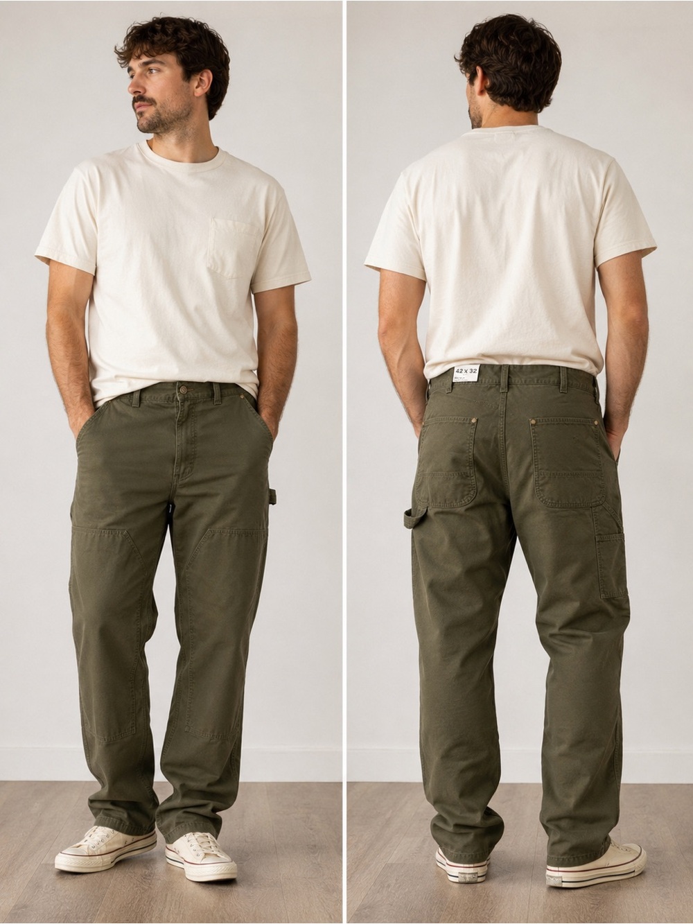 Alpine Design Men's Olive Green Cargo Pants 42” waste x 32” length